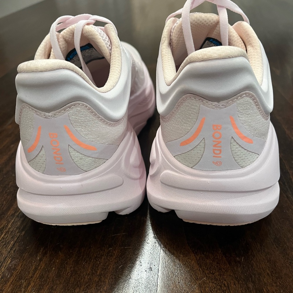 HOKA Women's Bondi 9 Max Cushion Running Shoes - Lilac Cream/Tangerine Glow - Picture 3 of 6